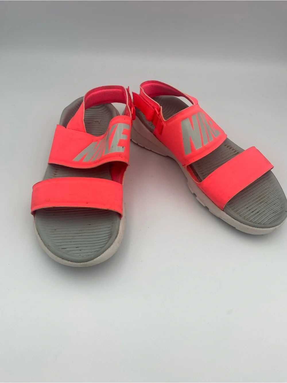 Nike Mens Neon Coral Hook-and-Loop Slide Sandals